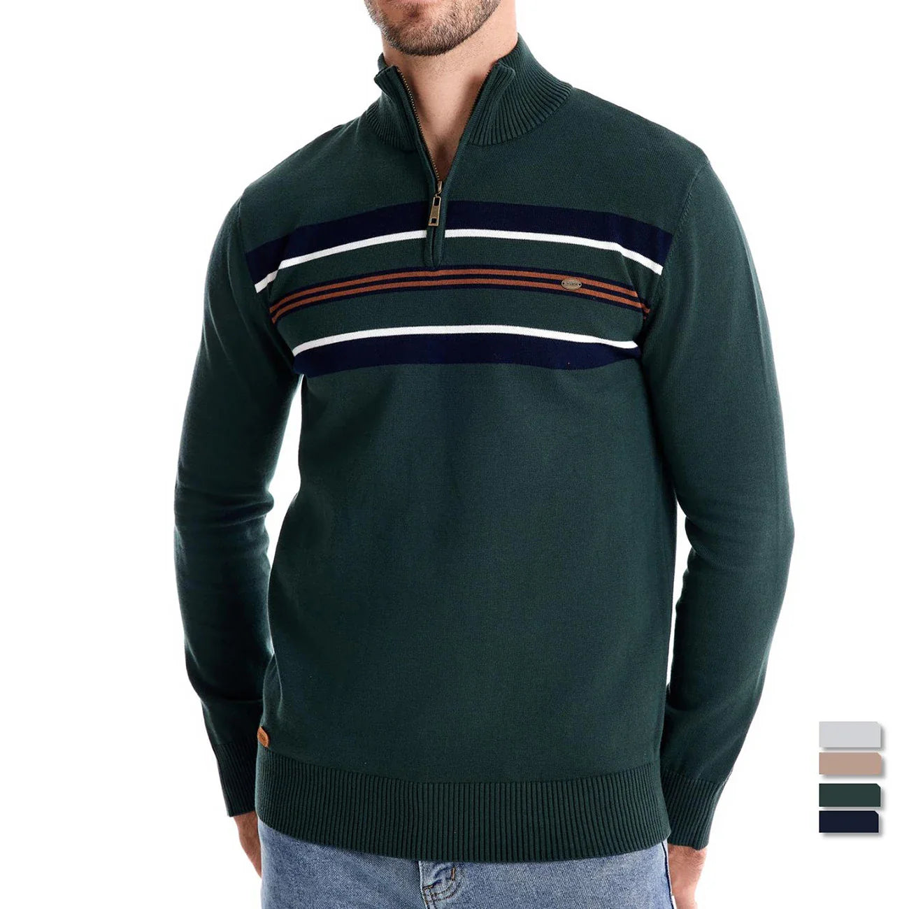 Men's Ribbed Cotton Knit Pullover Sweater | Refined Versatile Layering Essential