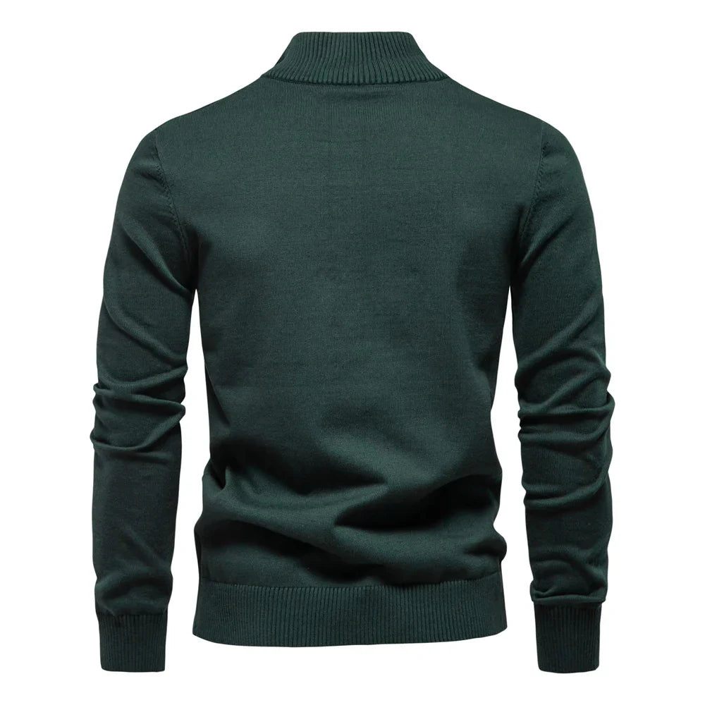 Men's Ribbed Cotton Knit Pullover Sweater | Refined Versatile Layering Essential