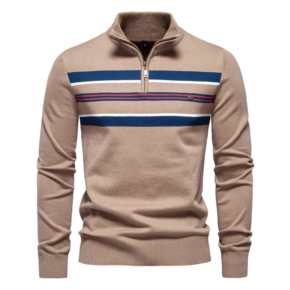 Men's Ribbed Cotton Knit Pullover Sweater | Refined Versatile Layering Essential