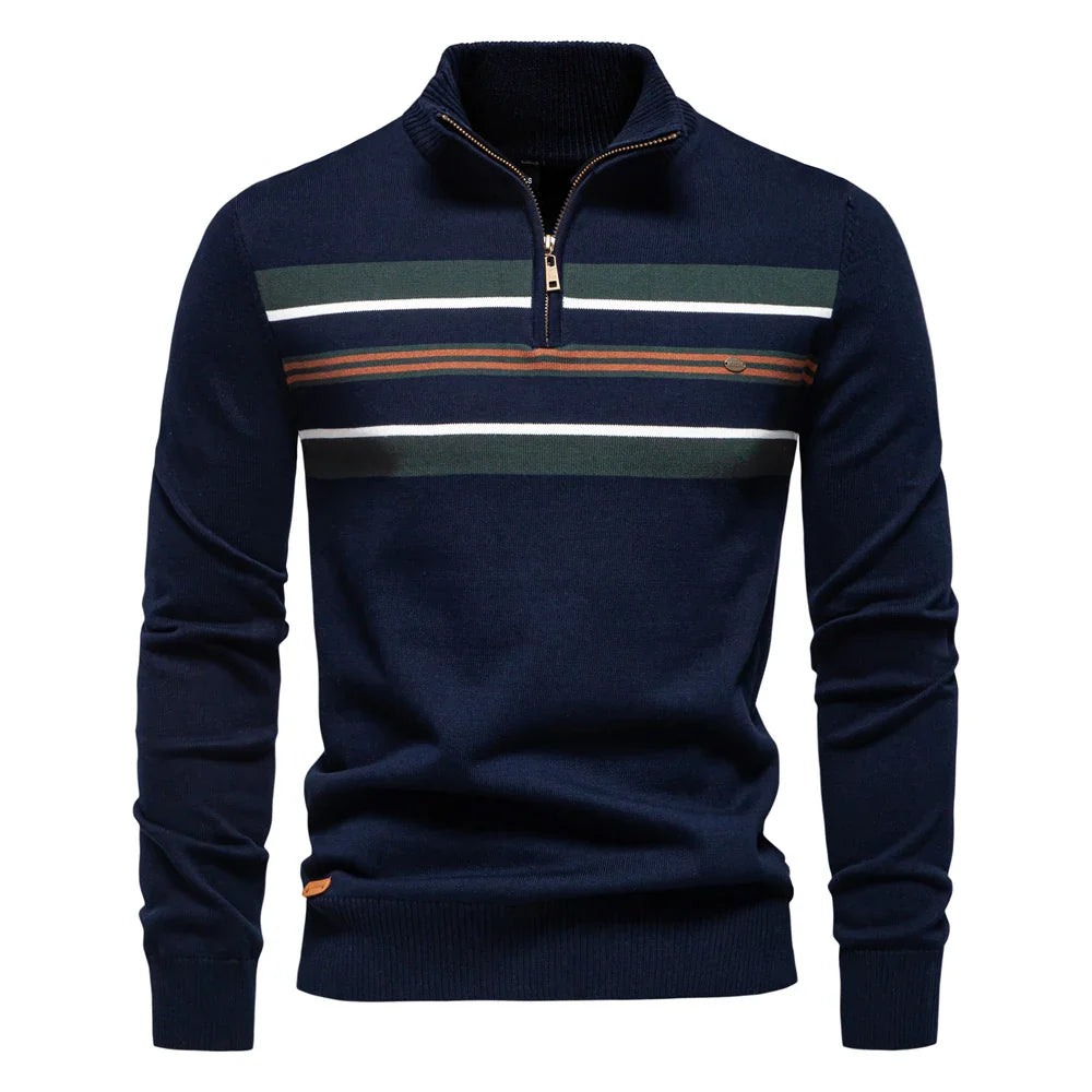 Men's Ribbed Cotton Knit Pullover Sweater | Refined Versatile Layering Essential