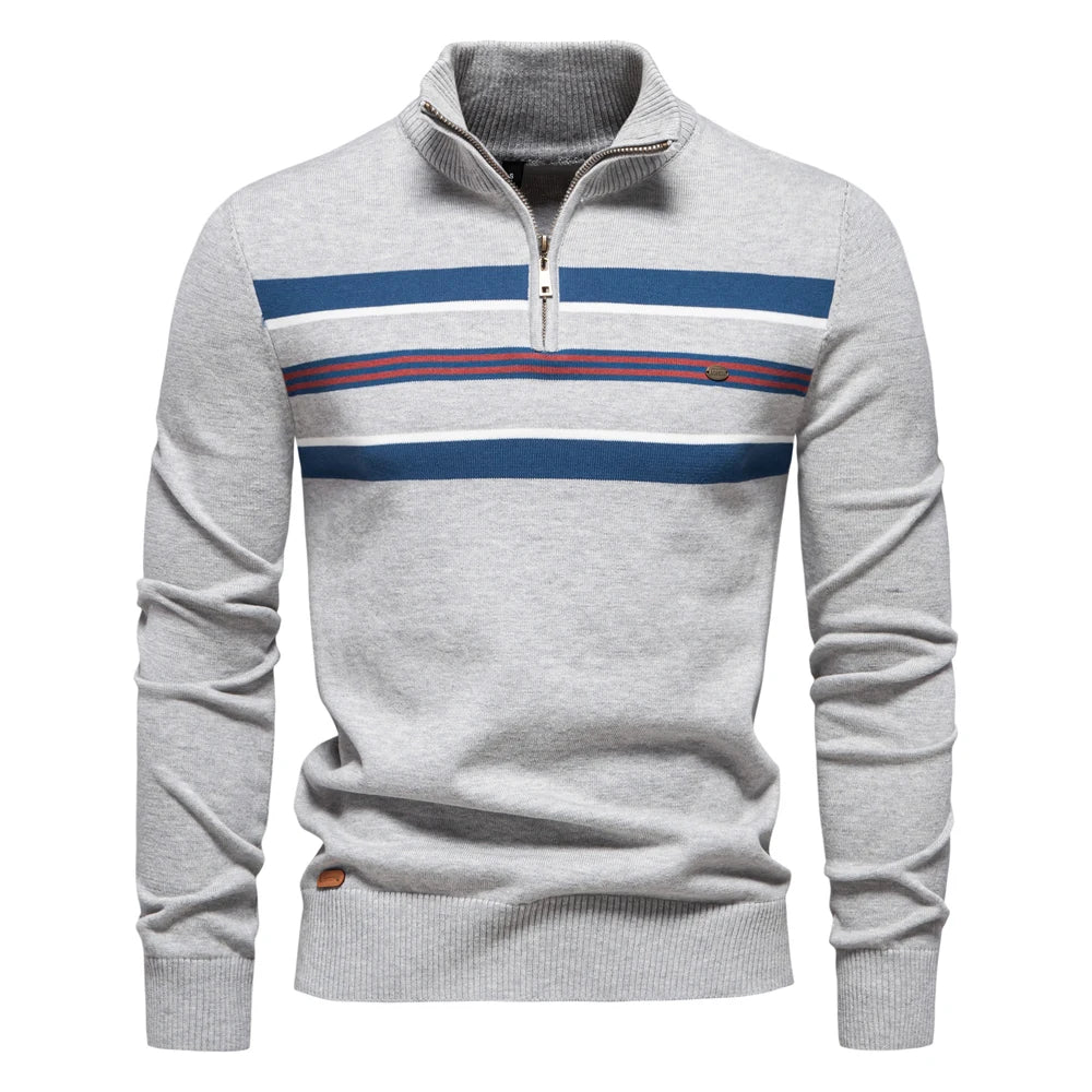 Men's Ribbed Cotton Knit Pullover Sweater | Refined Versatile Layering Essential