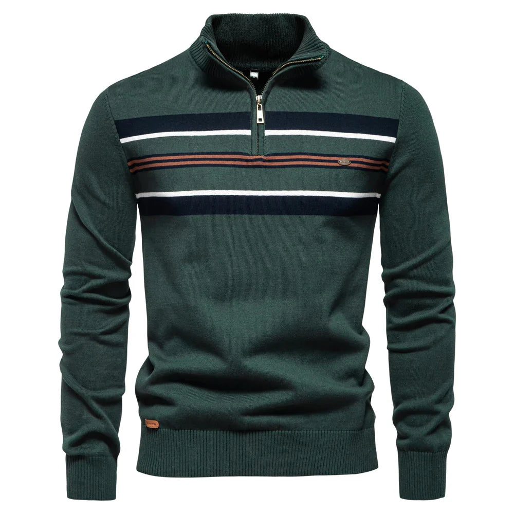 Men's Ribbed Cotton Knit Pullover Sweater | Refined Versatile Layering Essential