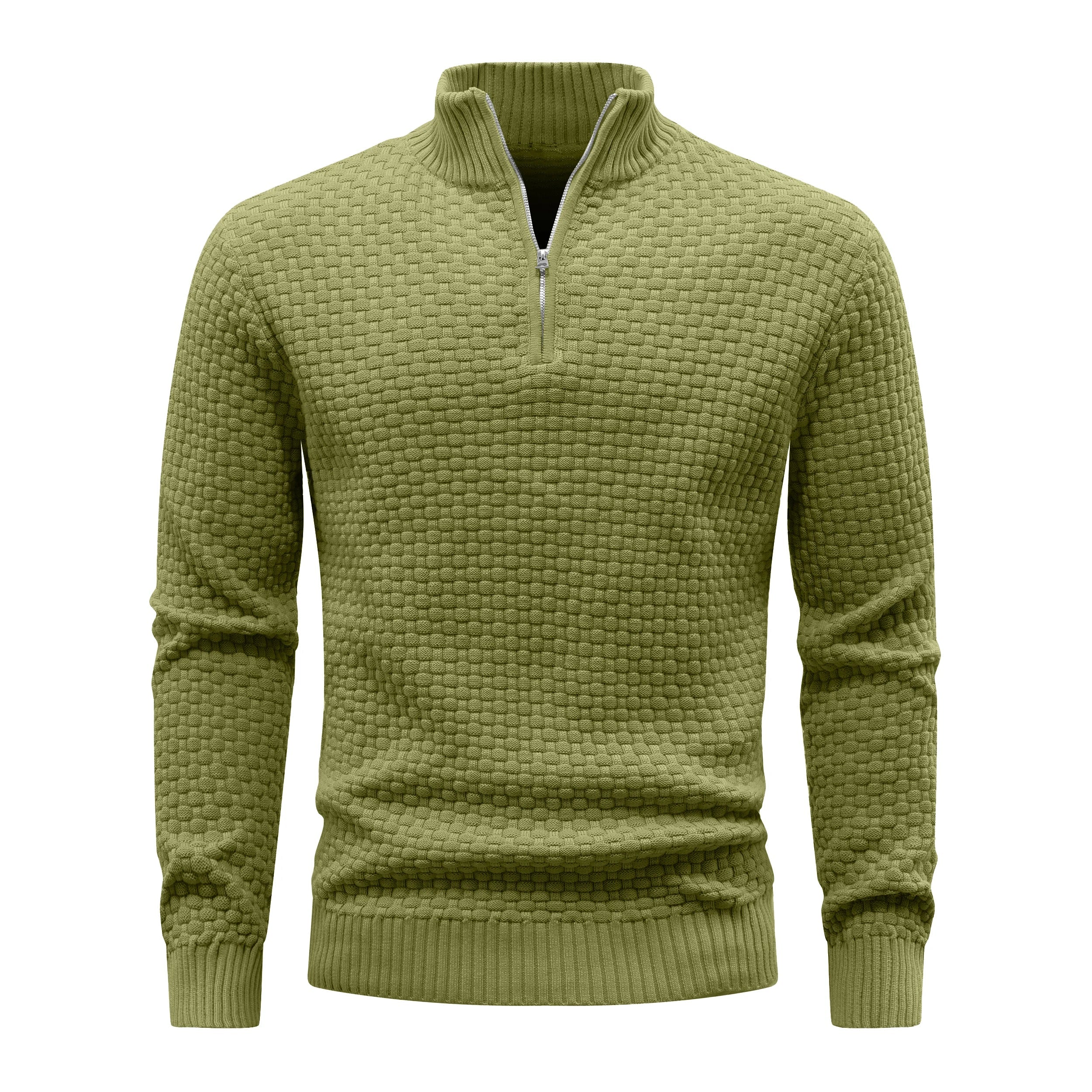 Men's Ribbed Knit Quarter-Zip Sweater | Soft Touch Comfort for Casual Wear