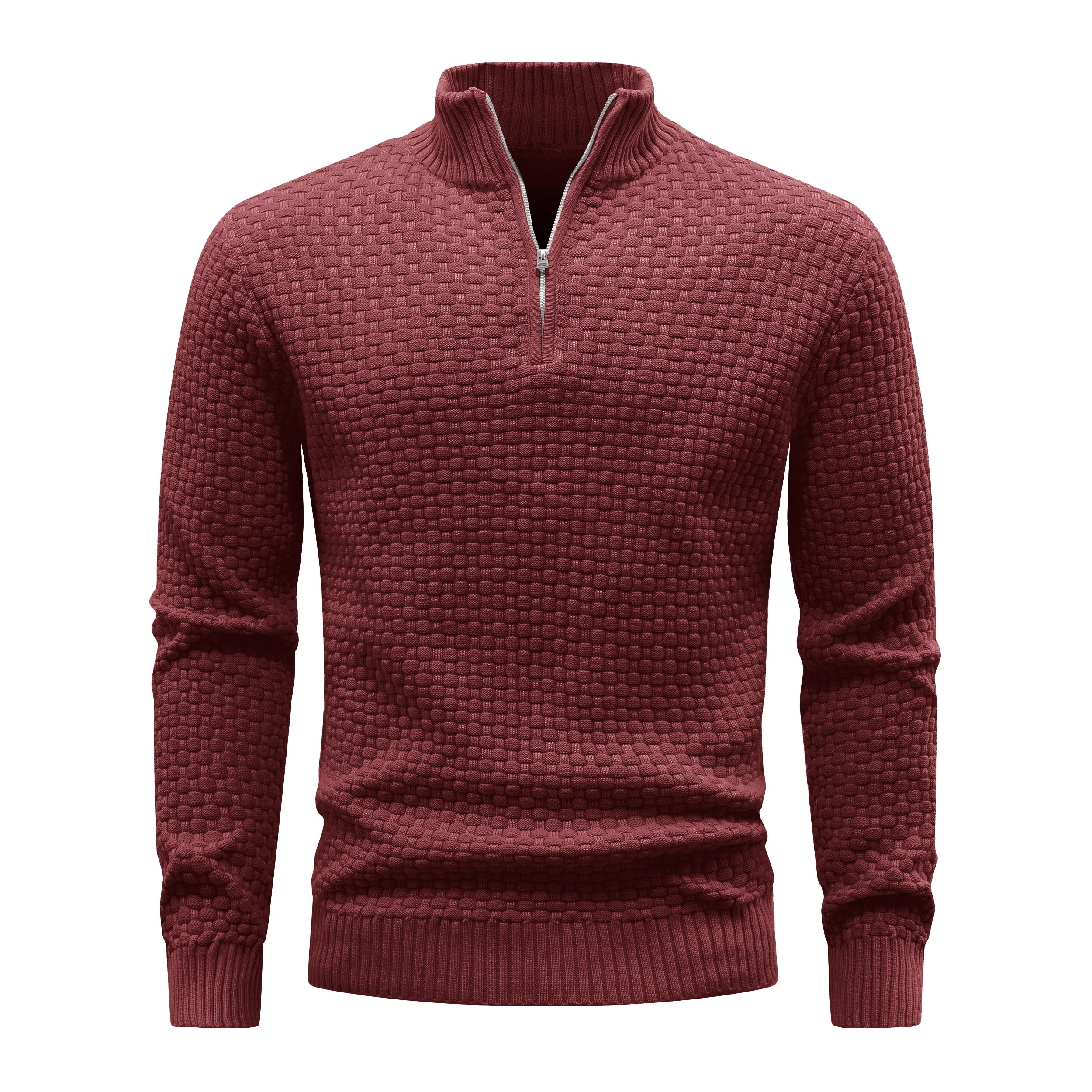 Men's Ribbed Knit Quarter-Zip Sweater | Soft Touch Comfort for Casual Wear