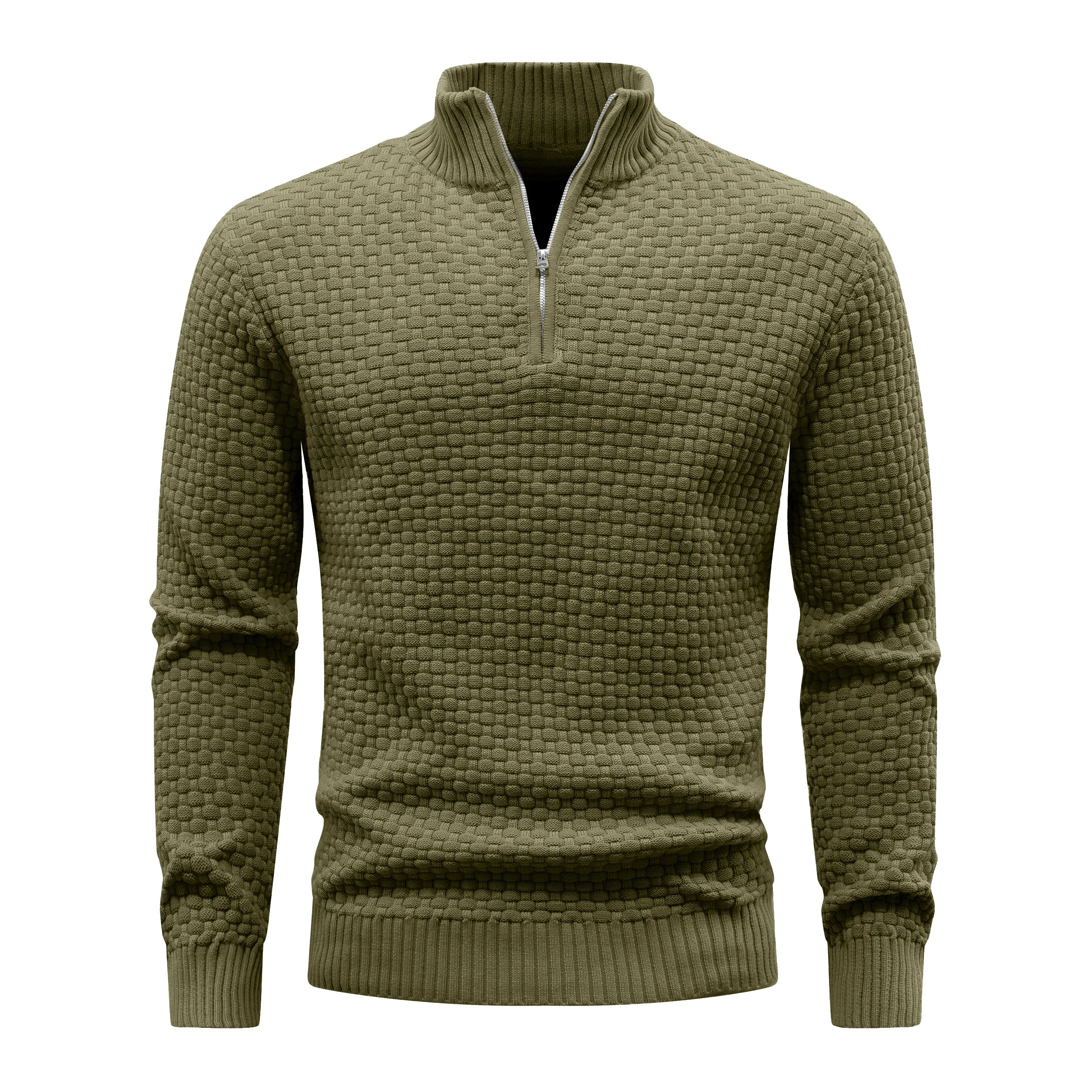 Men's Ribbed Knit Quarter-Zip Sweater | Soft Touch Comfort for Casual Wear