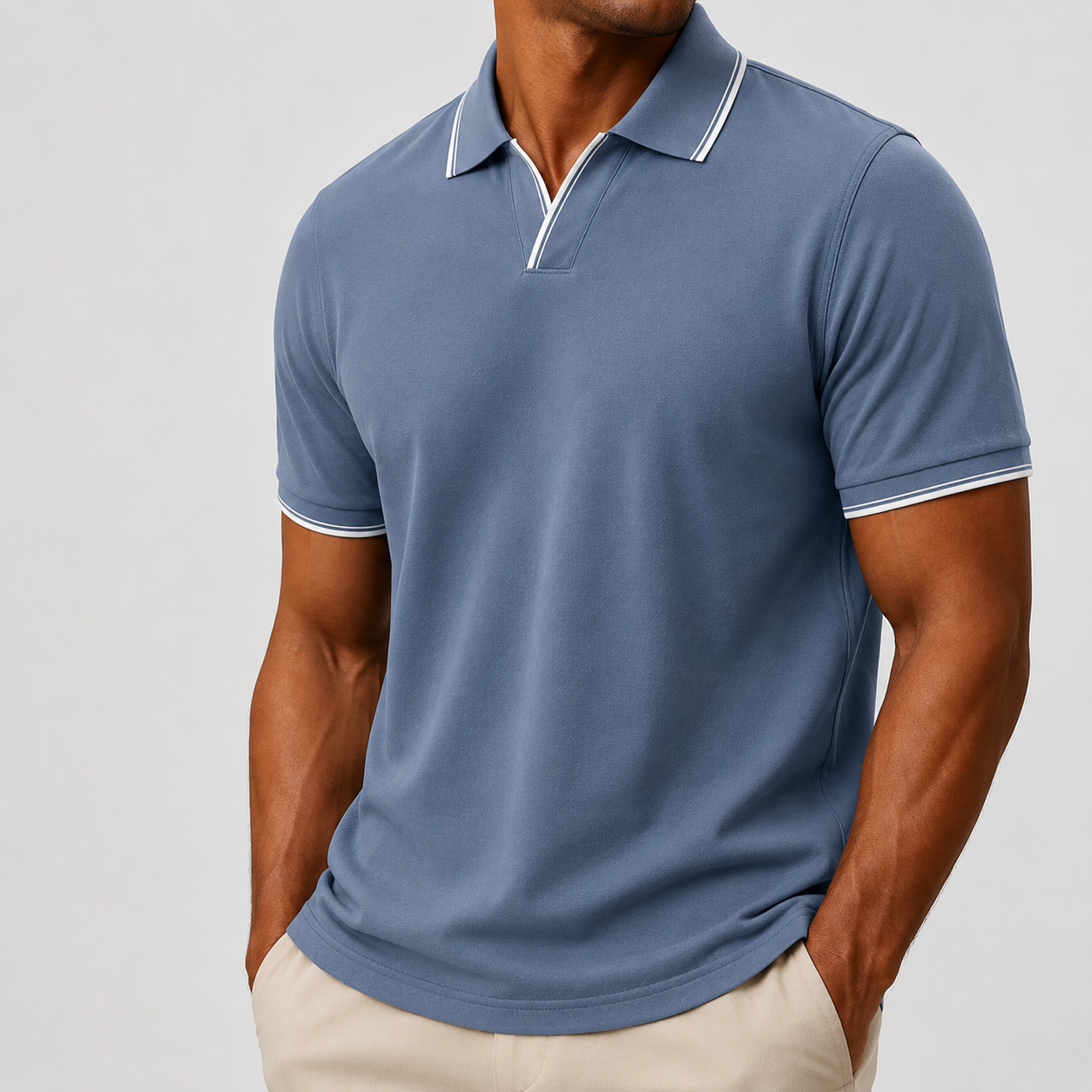 Men's Soft Cotton Blend Polo Shirt | Tailored Lightweight Comfort Fit