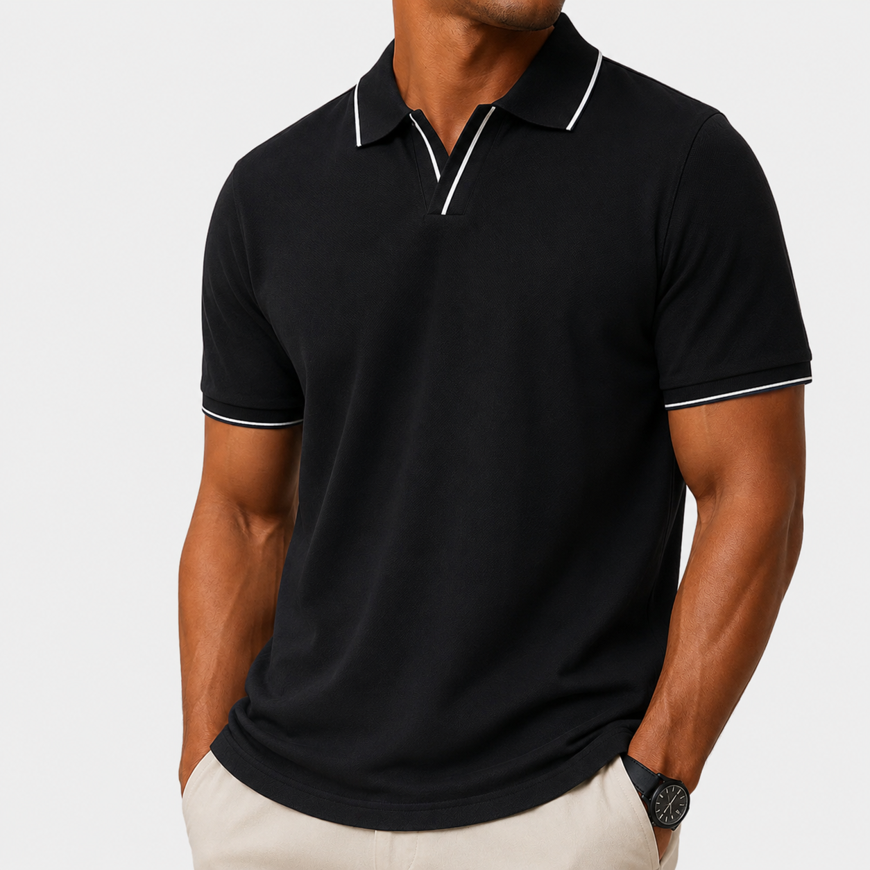 Men's Soft Cotton Blend Polo Shirt | Tailored Lightweight Comfort Fit