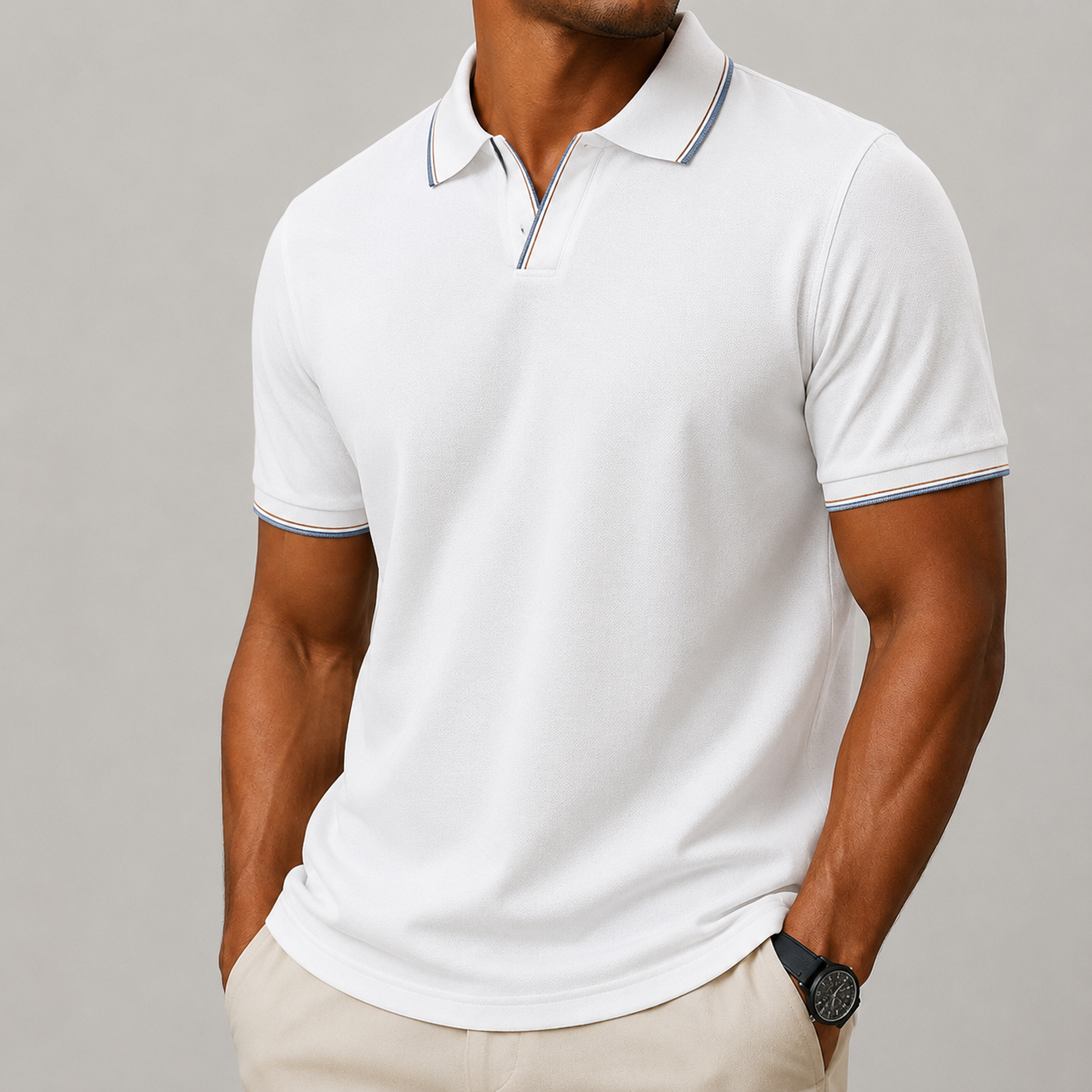 Men's Soft Cotton Blend Polo Shirt | Tailored Lightweight Comfort Fit