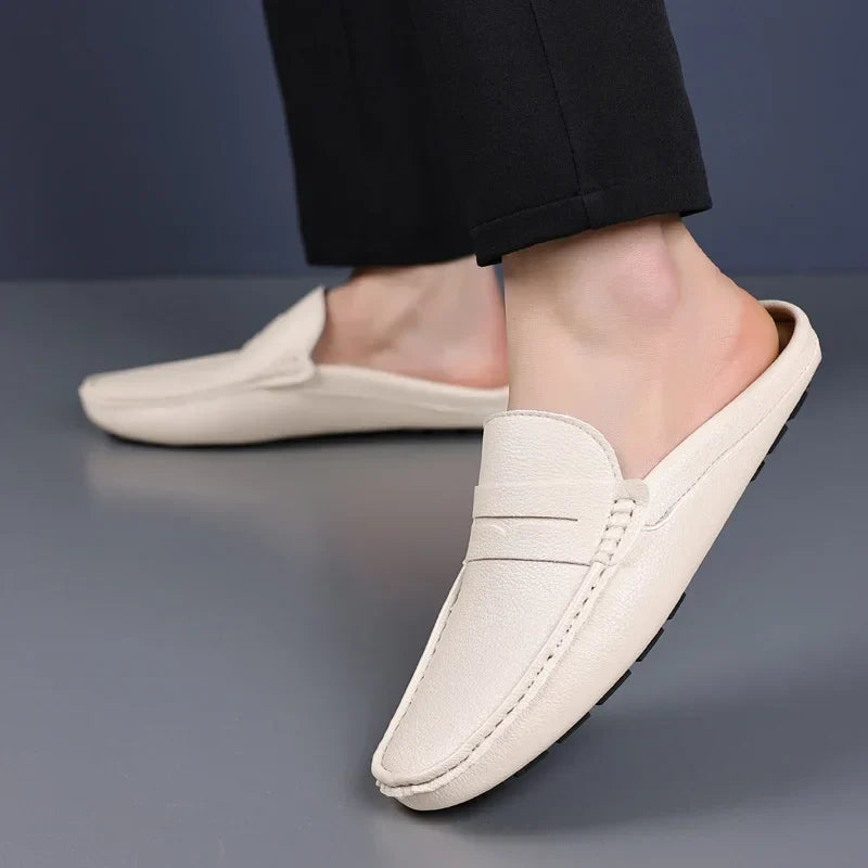 Men's Soft Leather Slip-On Loafers | Comfortable Casual Summer Flats