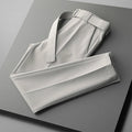 Men's Solid Color Suit Pants | Elegant Draped Fit for Timeless Style