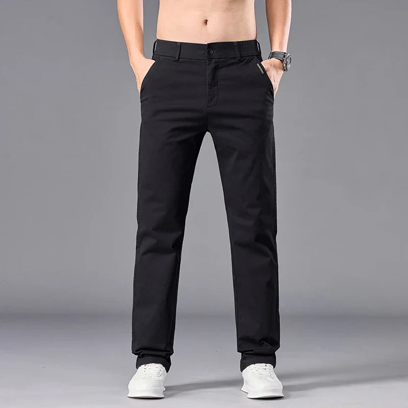 Men's Stretch Cotton Chino Trousers | Refined Casual Autumn Essential