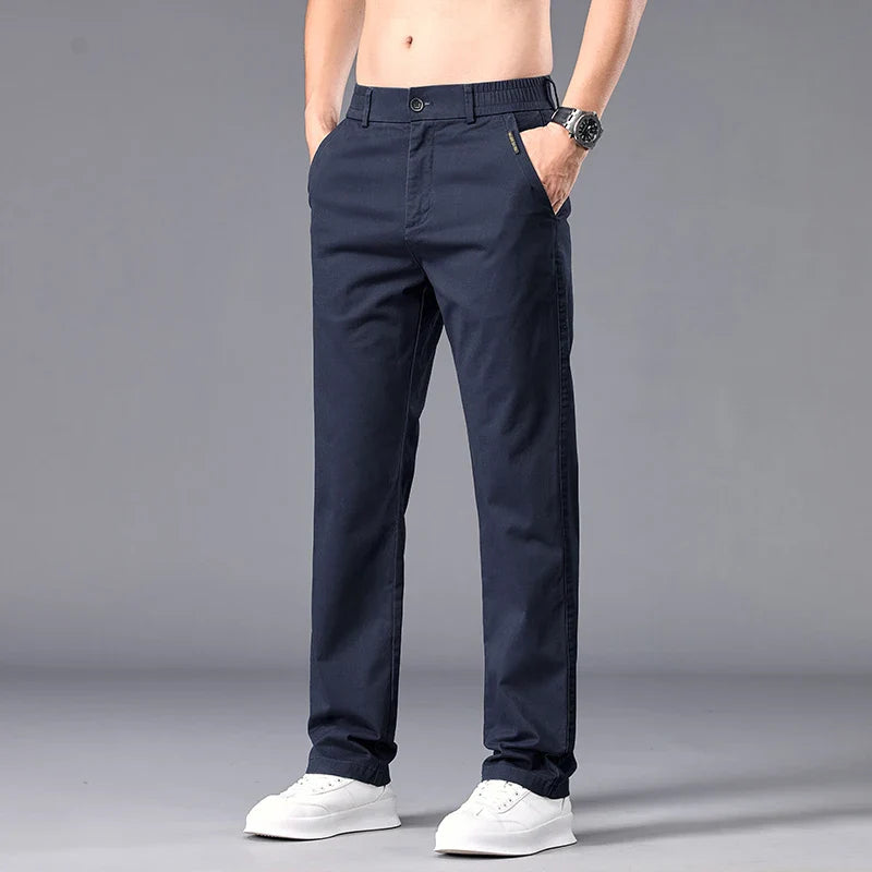 Men's Stretch Cotton Chino Trousers | Refined Casual Autumn Essential