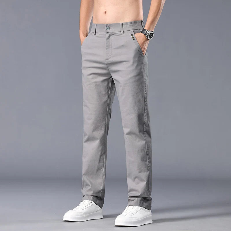 Men's Stretch Cotton Chino Trousers | Refined Casual Autumn Essential