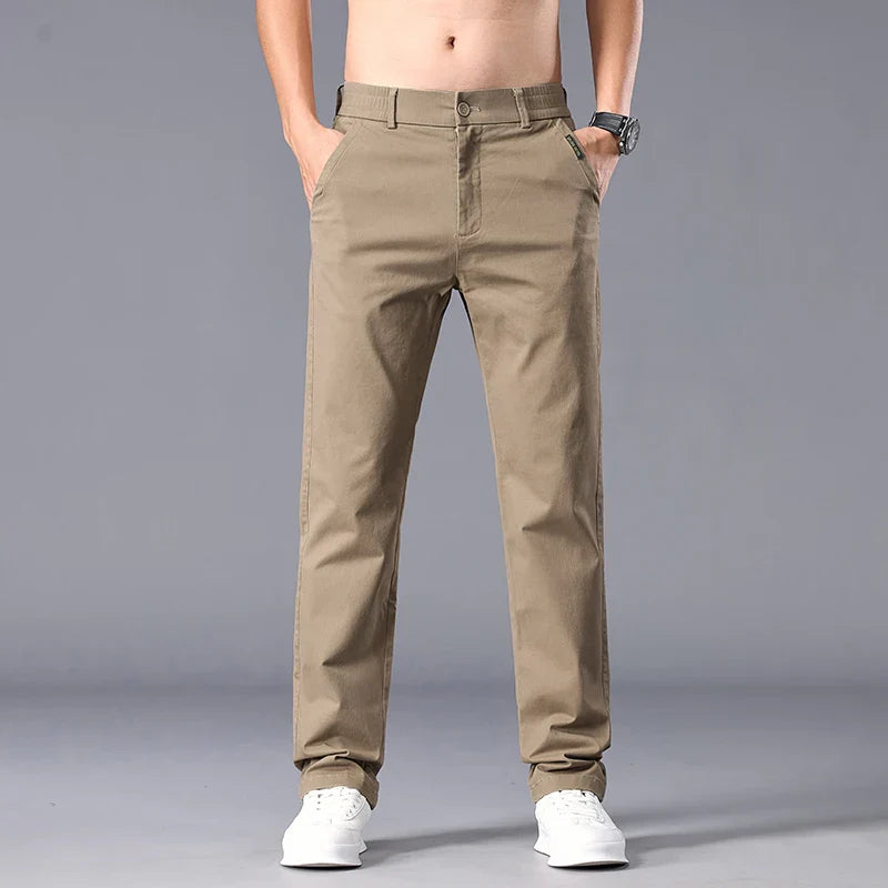 Men's Stretch Cotton Chino Trousers | Refined Casual Autumn Essential