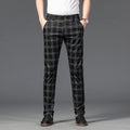 Men's Stretch Fabric Slim Fit Trousers | Tailored Bold Plaid Design