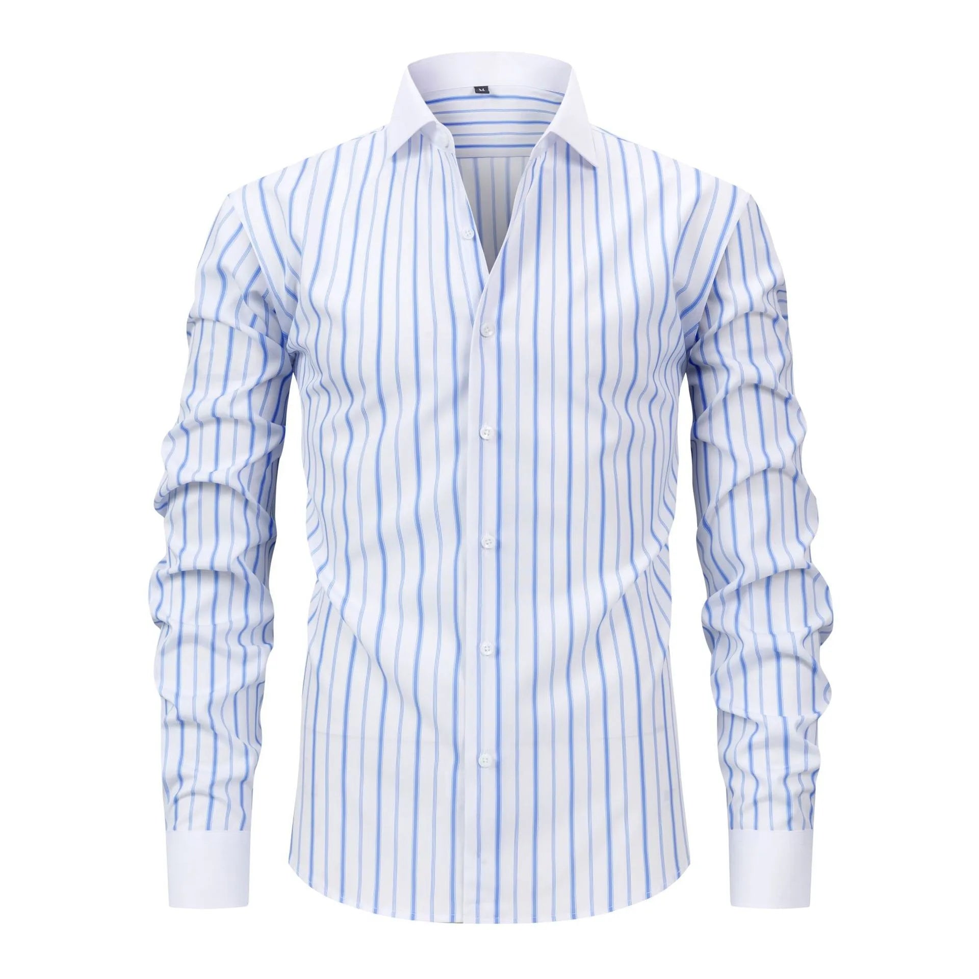 Men's Stretch Polyester Long-Sleeved Shirt | Breathable Casual Spring Essential