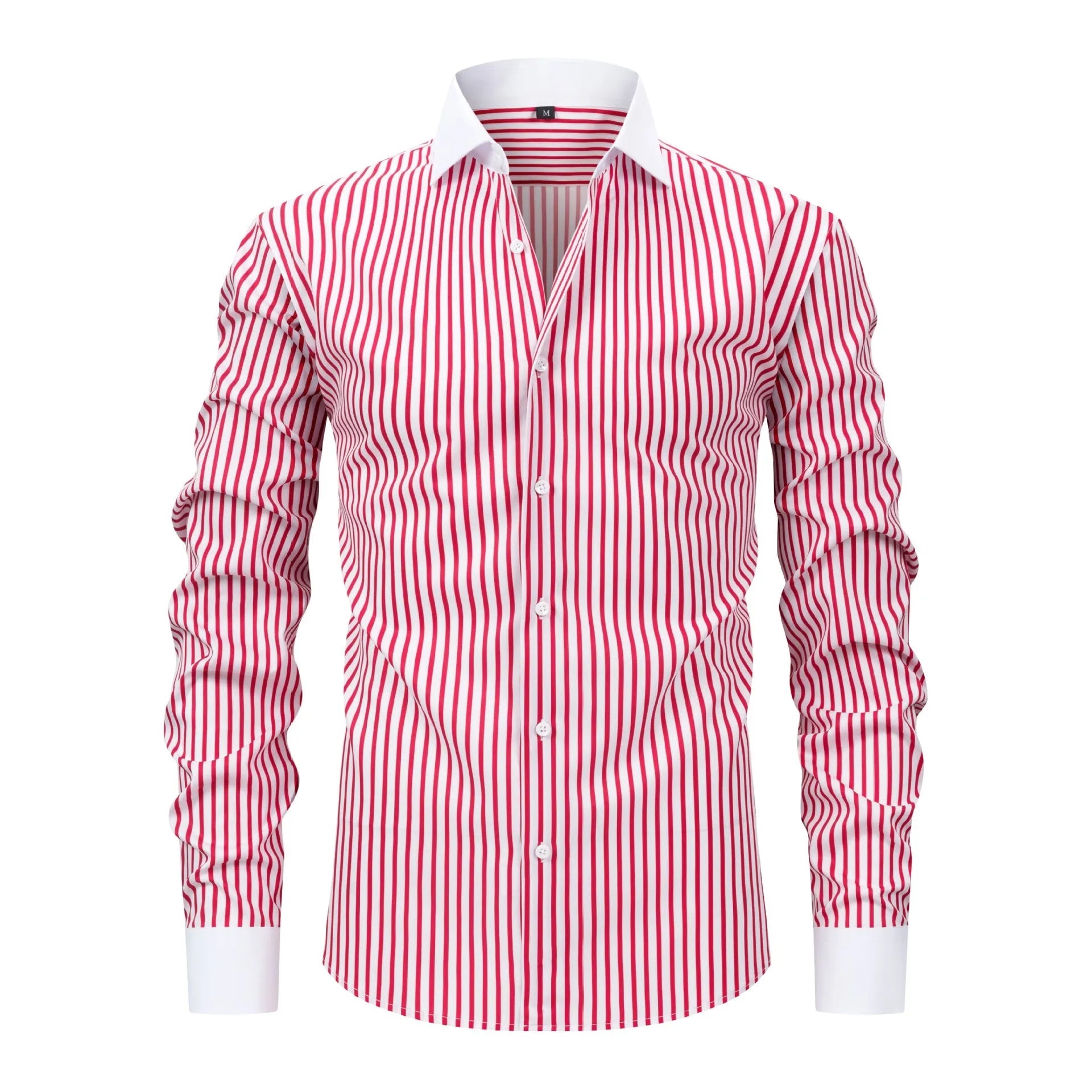 Men's Stretch Polyester Long-Sleeved Shirt | Breathable Casual Spring Essential