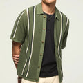 Men's Striped Crochet Knitted Shirt | Lightweight Vintage Summer Style