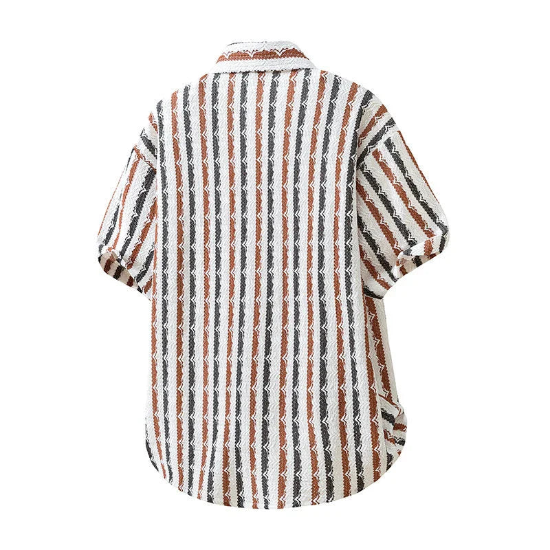 Men's Striped Knit T-Shirt | Vintage Textured Summer Essential