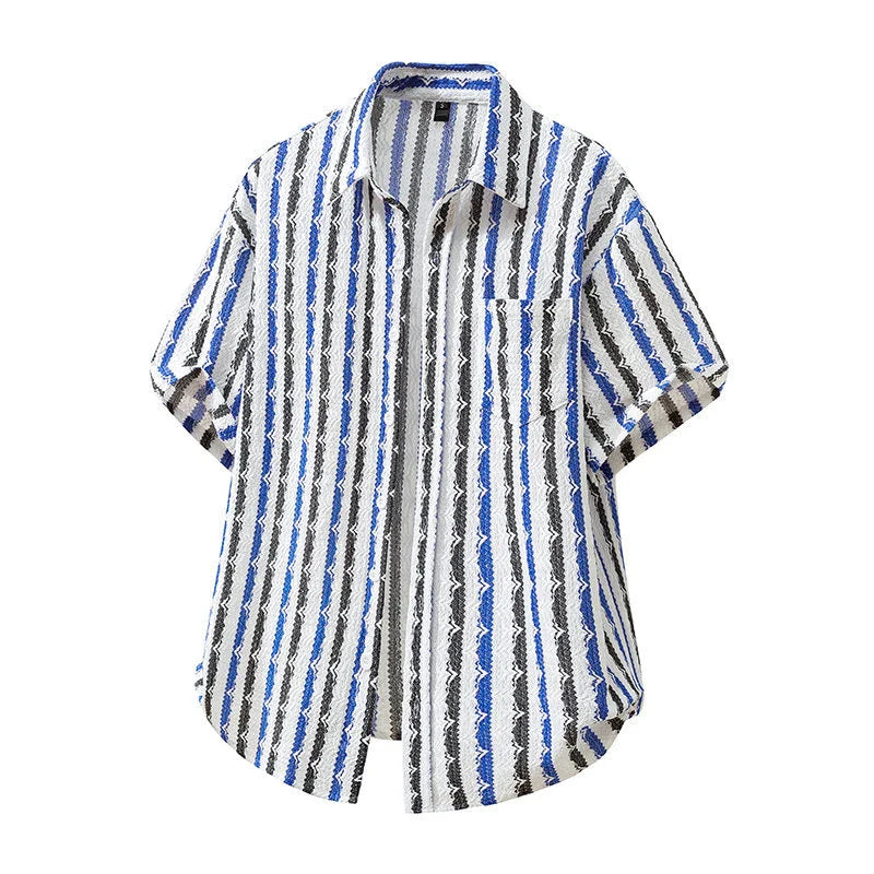 Men's Striped Knit T-Shirt | Vintage Textured Summer Essential