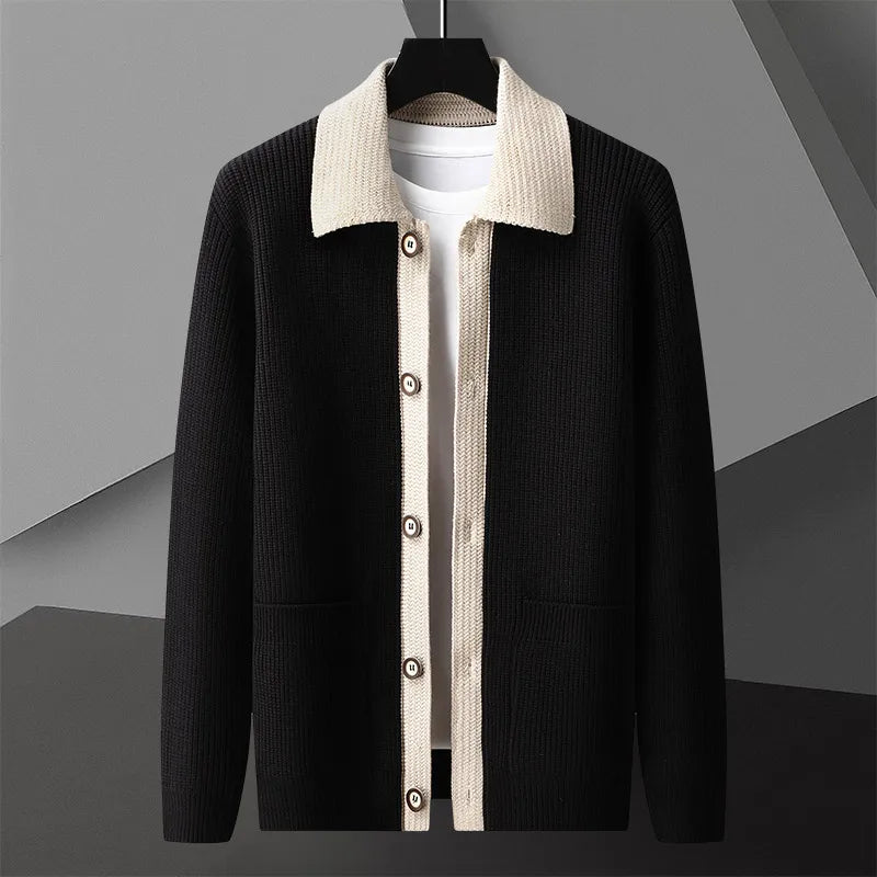 Men's Textured Knit Cardigan | Refined Tailored Layering Essential