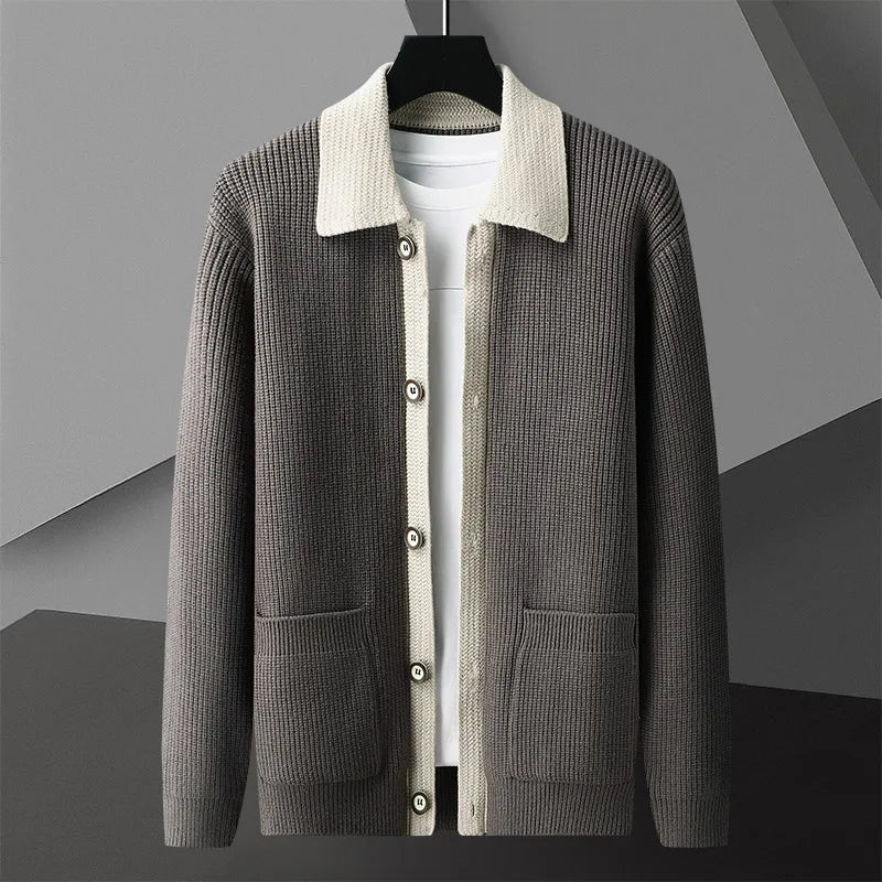 Men's Textured Knit Cardigan | Refined Tailored Layering Essential