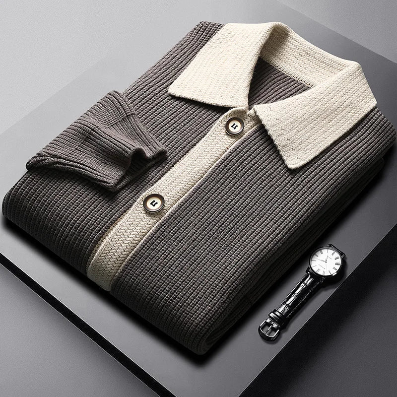 Men's Textured Knit Cardigan | Refined Tailored Layering Essential