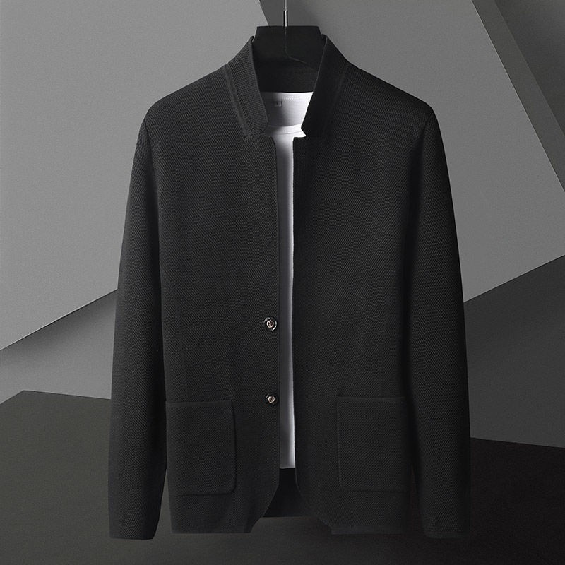 Men's Textured Knit Jacket | Sleek Breathable Urban Essential
