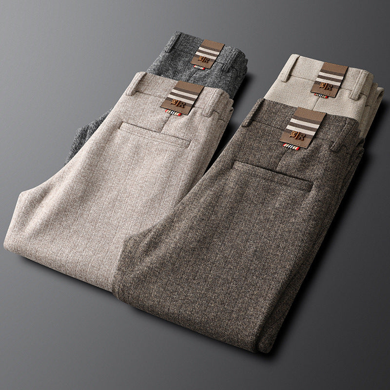 Men's Textured Tailored Trousers | Refined All-Day Comfort Fit