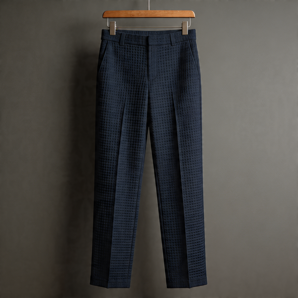 Men's Waffle Texture Trousers | Polished Business-Ready Fit