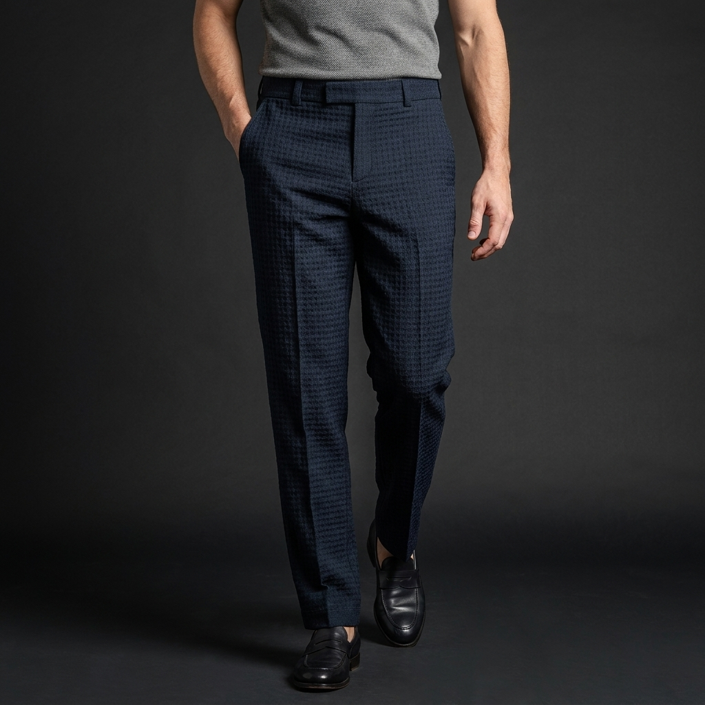 Men's Waffle Texture Trousers | Polished Business-Ready Fit