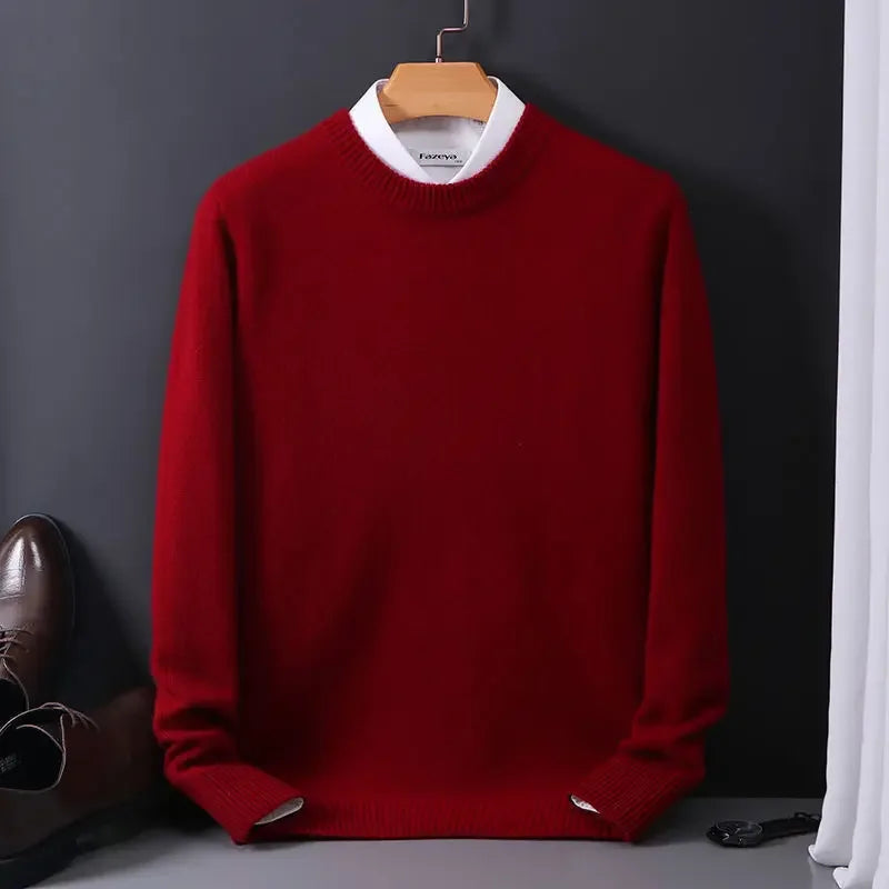 Men's Wool Blend Crew Pullover | Refined Cold Weather Essential