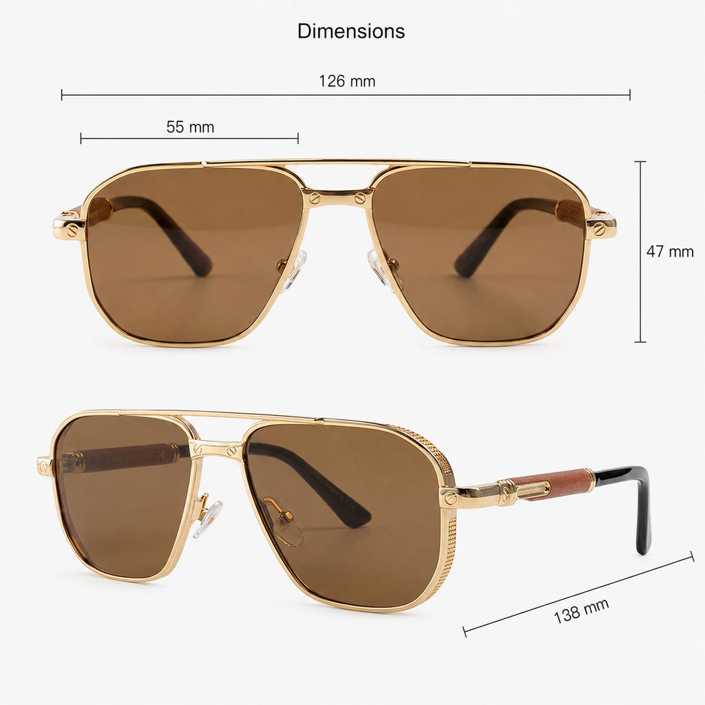 Wellington Square Alloy Sunglasses