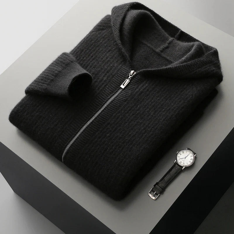 Merino Wool Hooded Cardigan | Soft Structured Everyday Essential