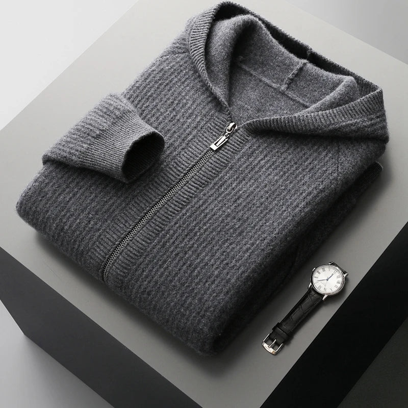 Merino Wool Hooded Cardigan | Soft Structured Everyday Essential