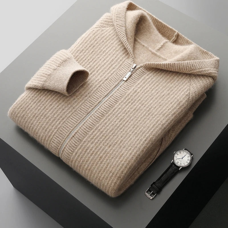 Merino Wool Hooded Cardigan | Soft Structured Everyday Essential