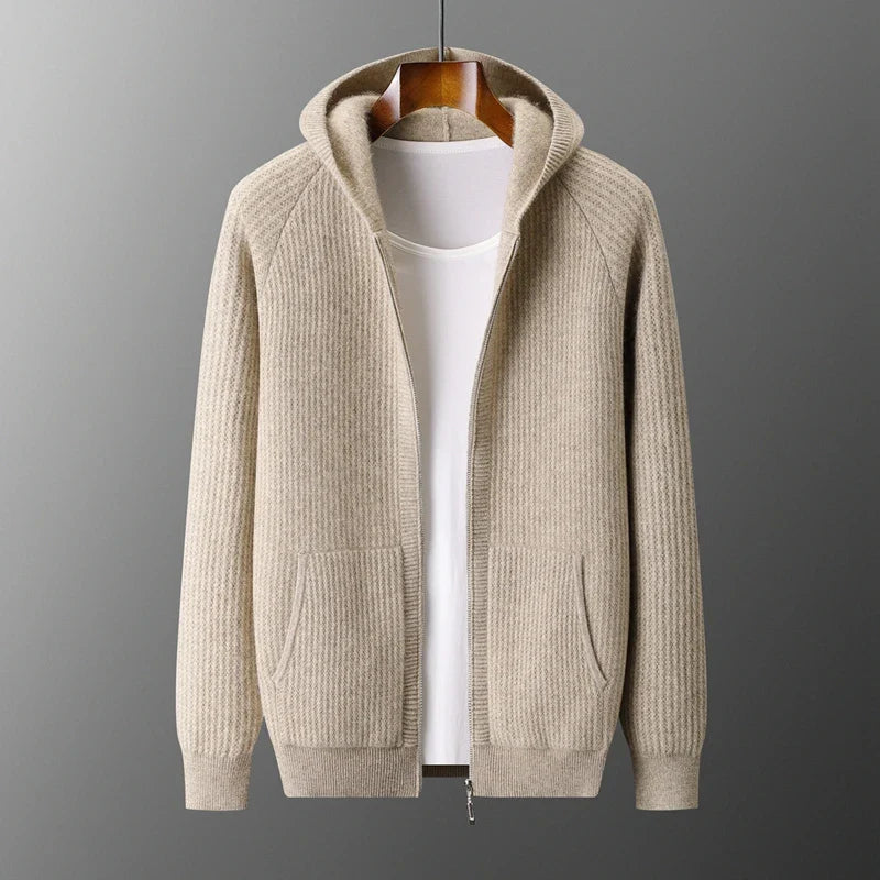Merino Wool Hooded Cardigan | Soft Structured Everyday Essential