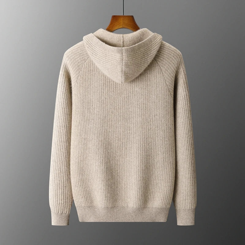Merino Wool Hooded Cardigan | Soft Structured Everyday Essential