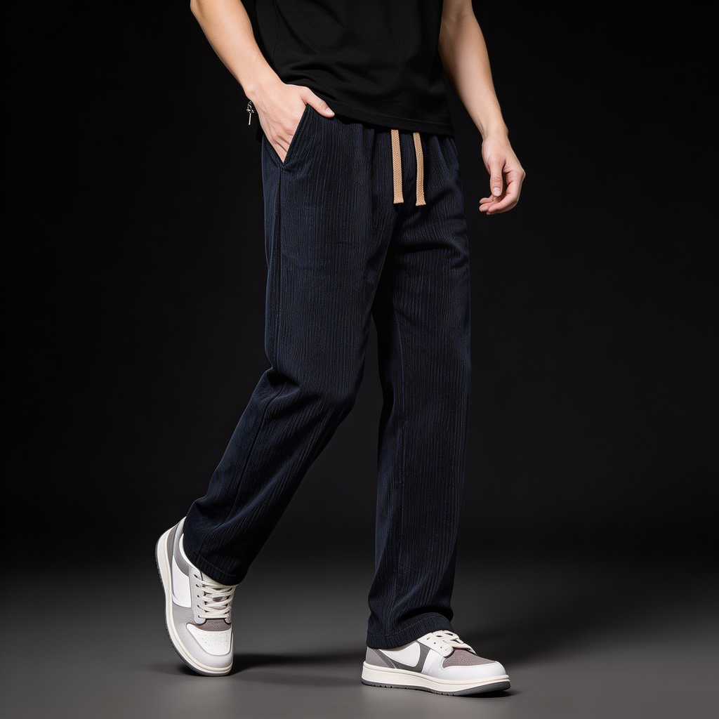 Men's Soft Cotton Wide-Leg Pants | Lightweight Structured Comfort