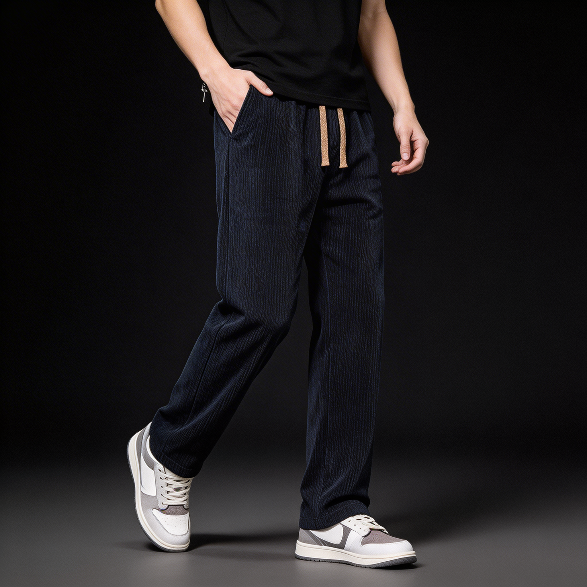 Men's Soft Cotton Wide-Leg Pants | Lightweight Structured Comfort