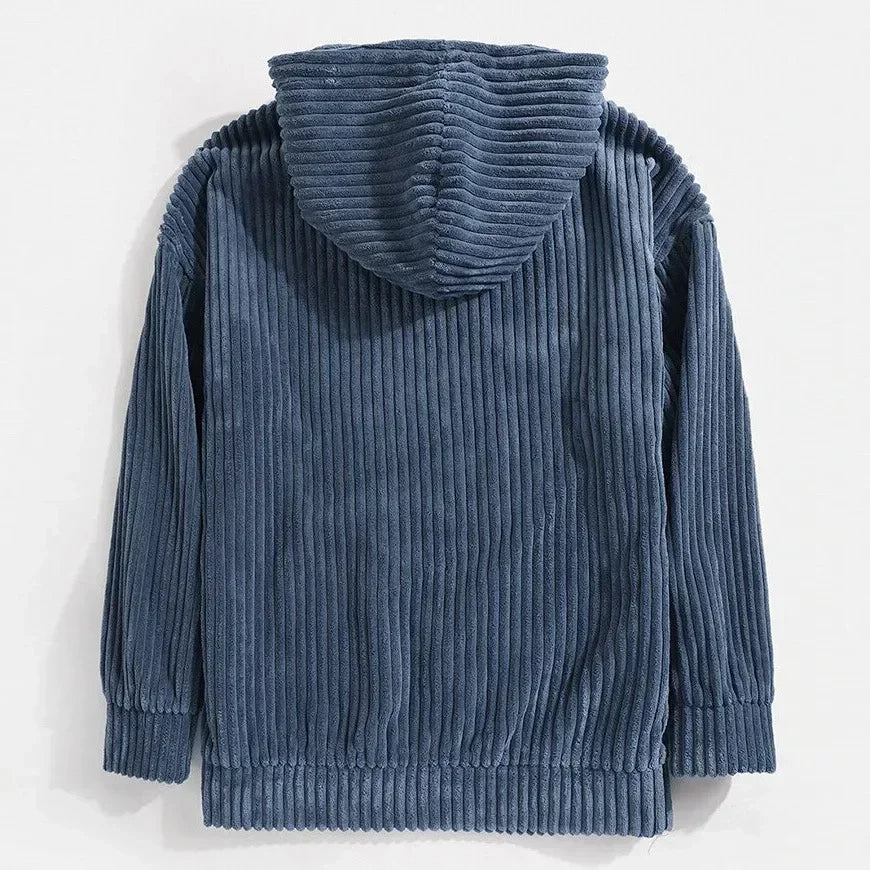 Vintage Corduroy Long Sleeve Pullover Hoodie