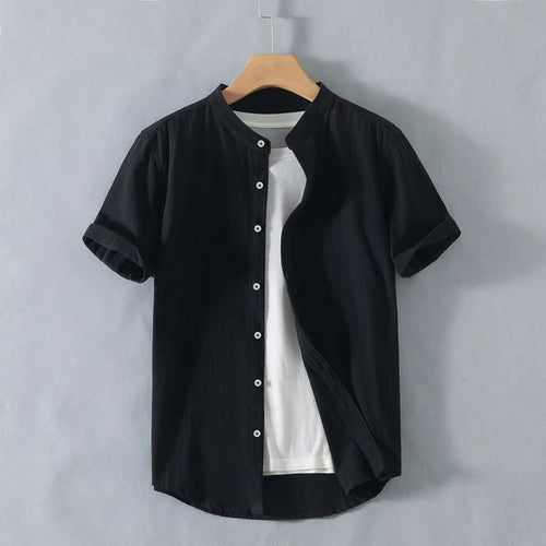 Calder Open Collar Cotton Shirt