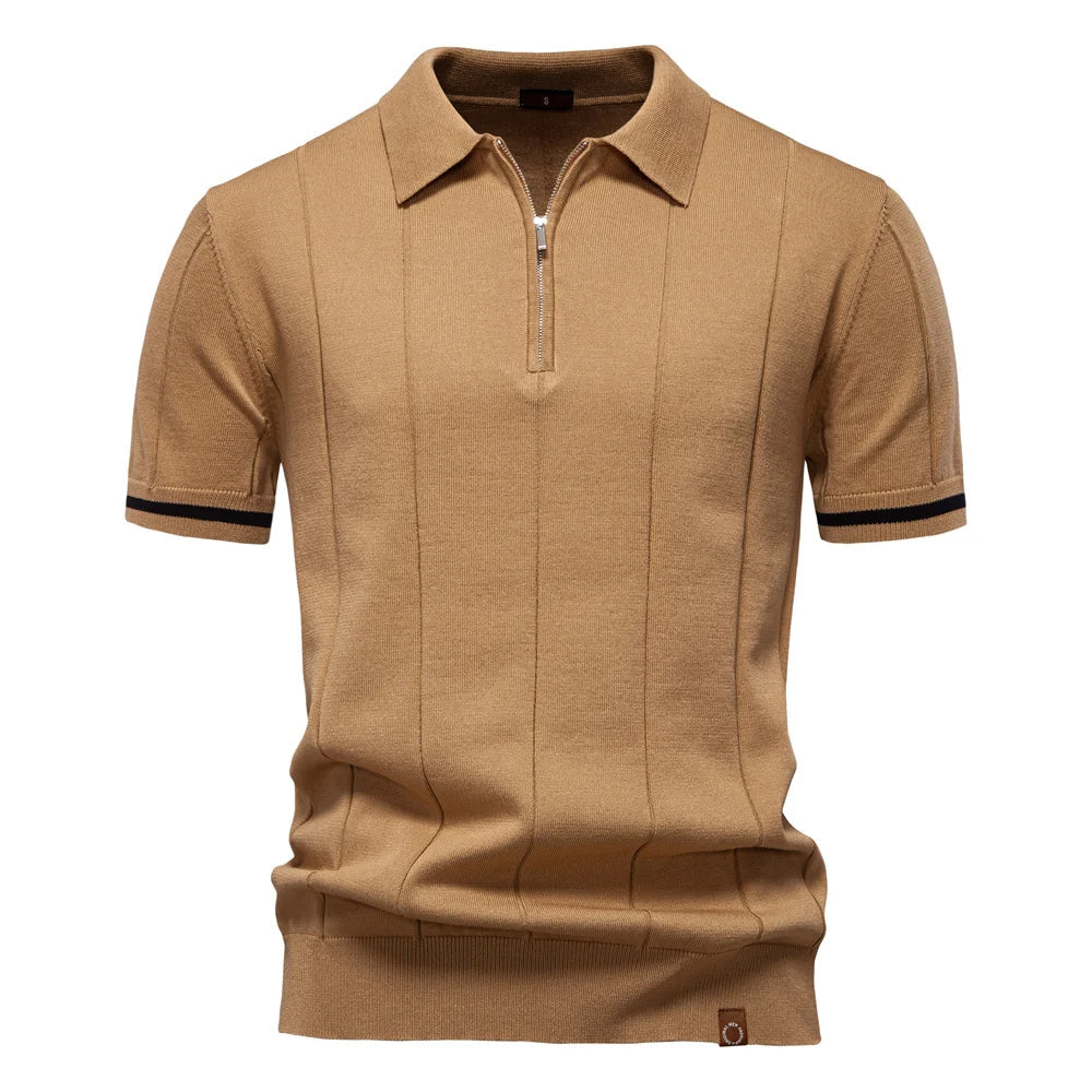 Monza Zip-Knit Polo Shirt