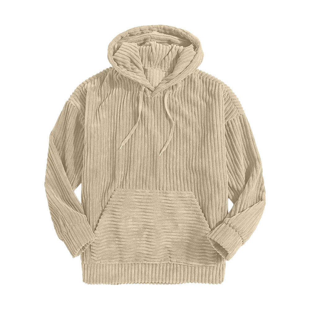 Vintage Corduroy Long Sleeve Pullover Hoodie