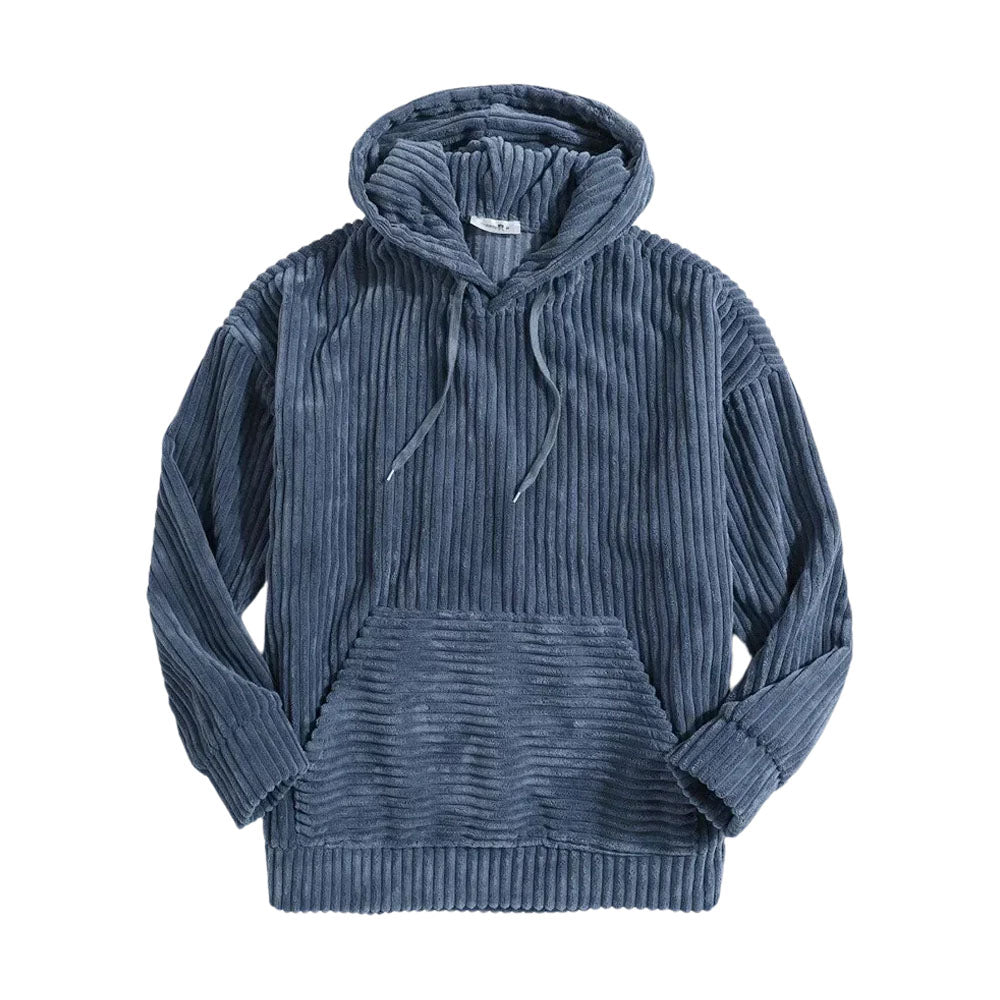 Vintage Corduroy Long Sleeve Pullover Hoodie
