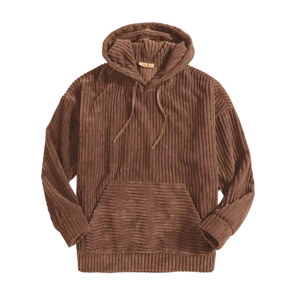 Vintage Corduroy Long Sleeve Pullover Hoodie