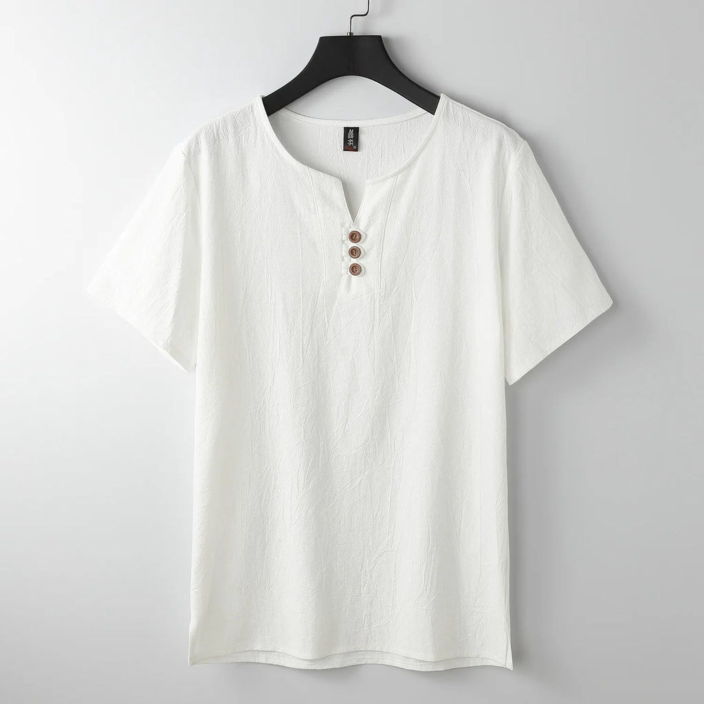 Valaro Linen Split-Neck Tee